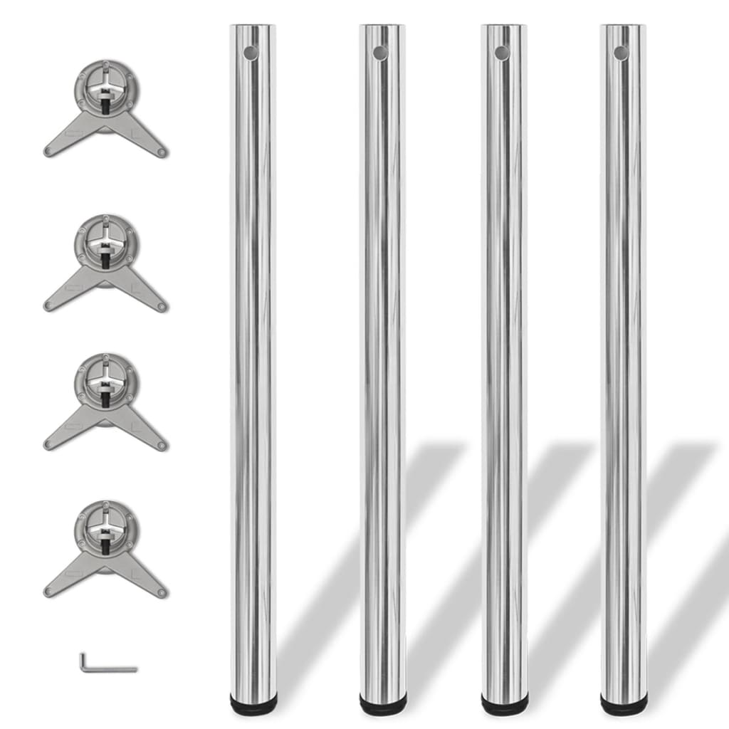 4 bordben, justerbar højde, krom, 870 mm billede
