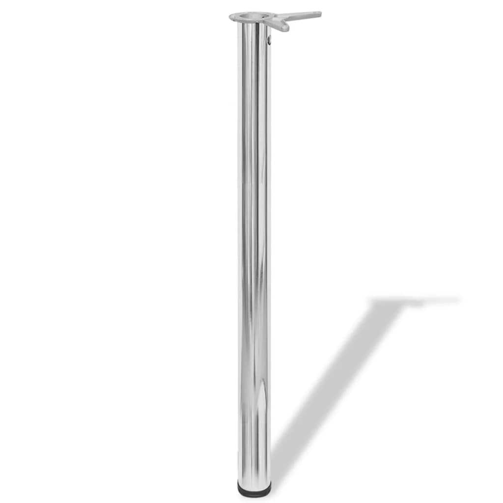 4 bordben, justerbar højde, krom, 870 mm