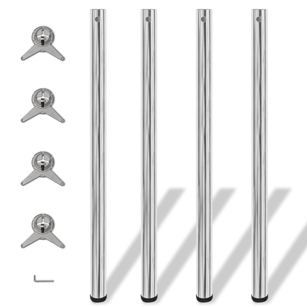 4 bordben, justerbar højde, krom, 1.100 mm billede