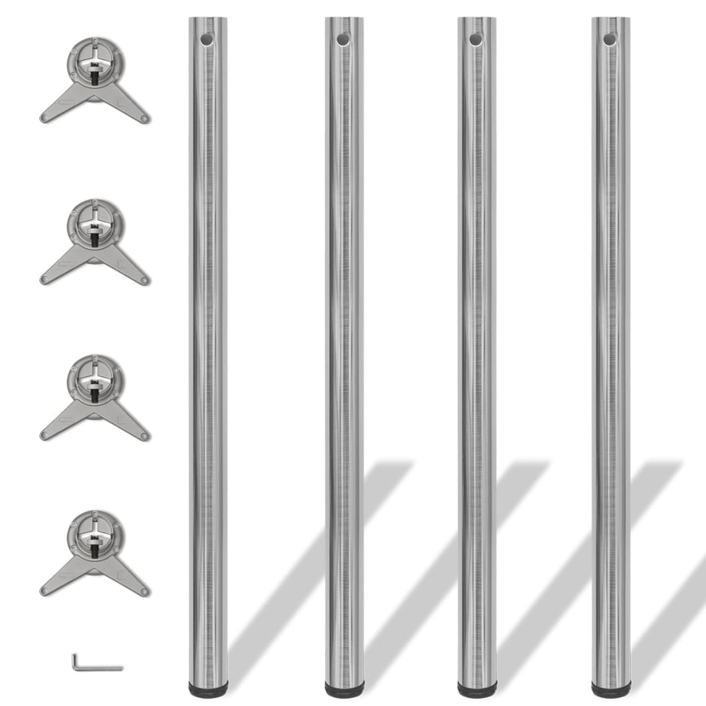4 bordben, justerbar højde, børstet nikkel, 1100 mm billede