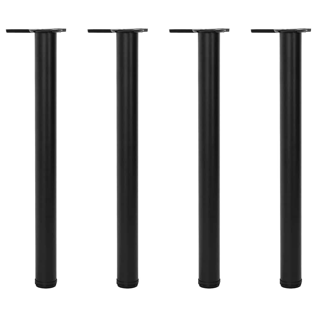 4 bordben, justerbar højde, sorte, 710 mm billede