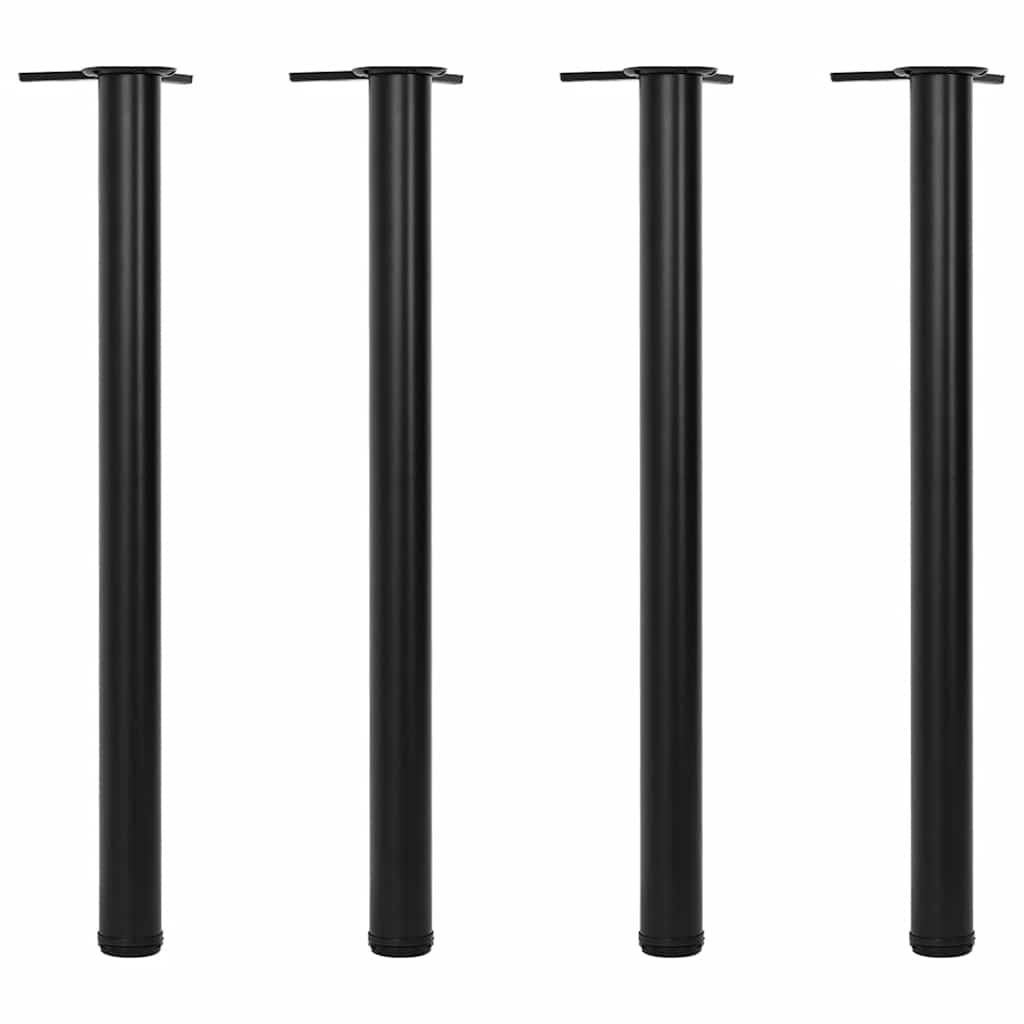 4 bordben, justerbar højde, sorte, 870 mm billede