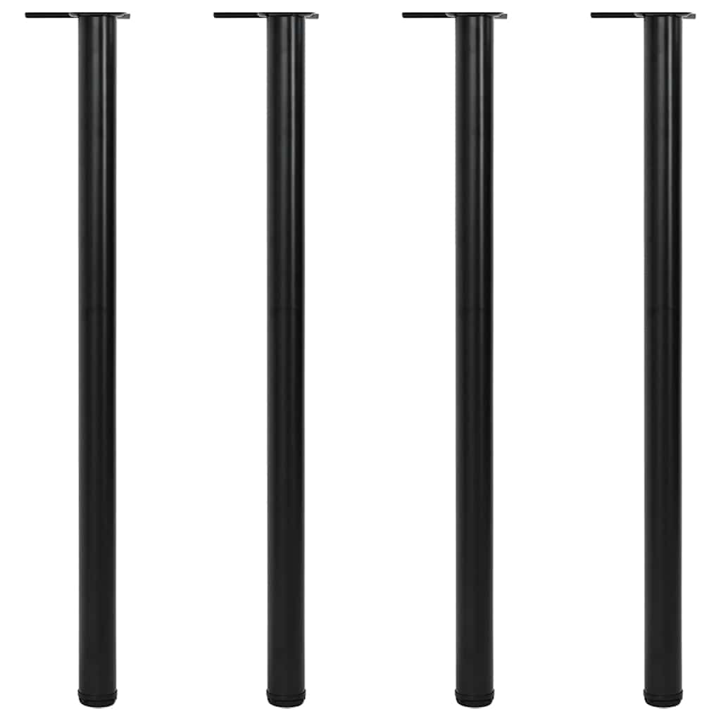 4 bordben, justerbar højde, sorte, 1100 mm billede