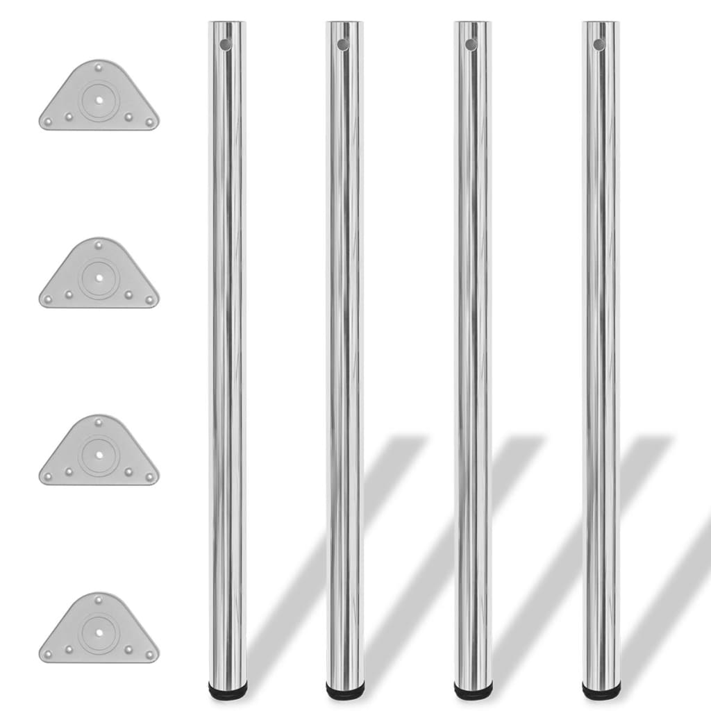 4 bordben, justerbar højde, krom, 1.100 mm billede