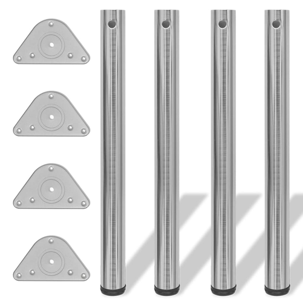 4 bordben, justerbar højde, børstet nikkel, 710 mm billede
