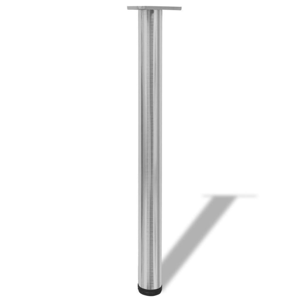 4 bordben, justerbar højde, børstet nikkel, 710 mm