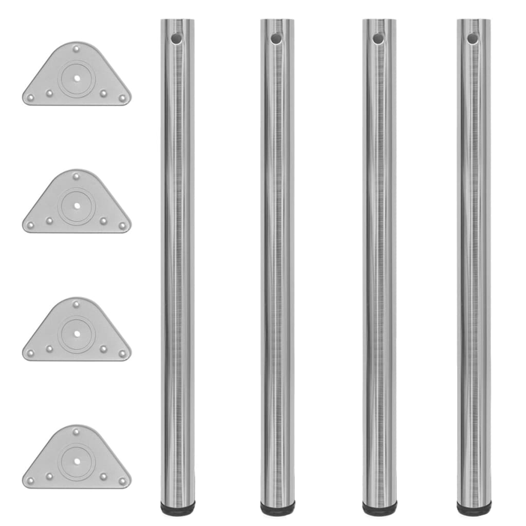 4 bordben, justerbar højde, børstet nikkel, 870 mm billede