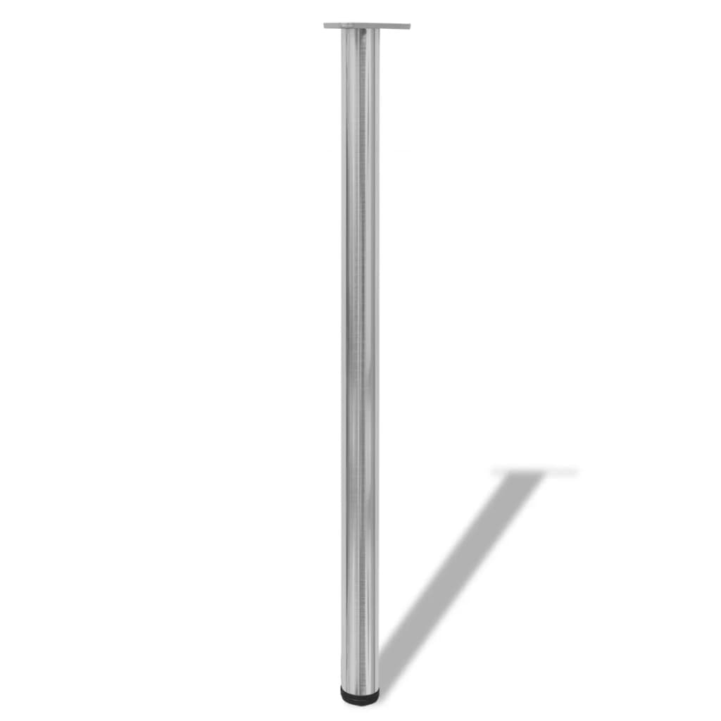 242147 4 Height Adjustable Table Legs Brushed Nickel 1100 mm
