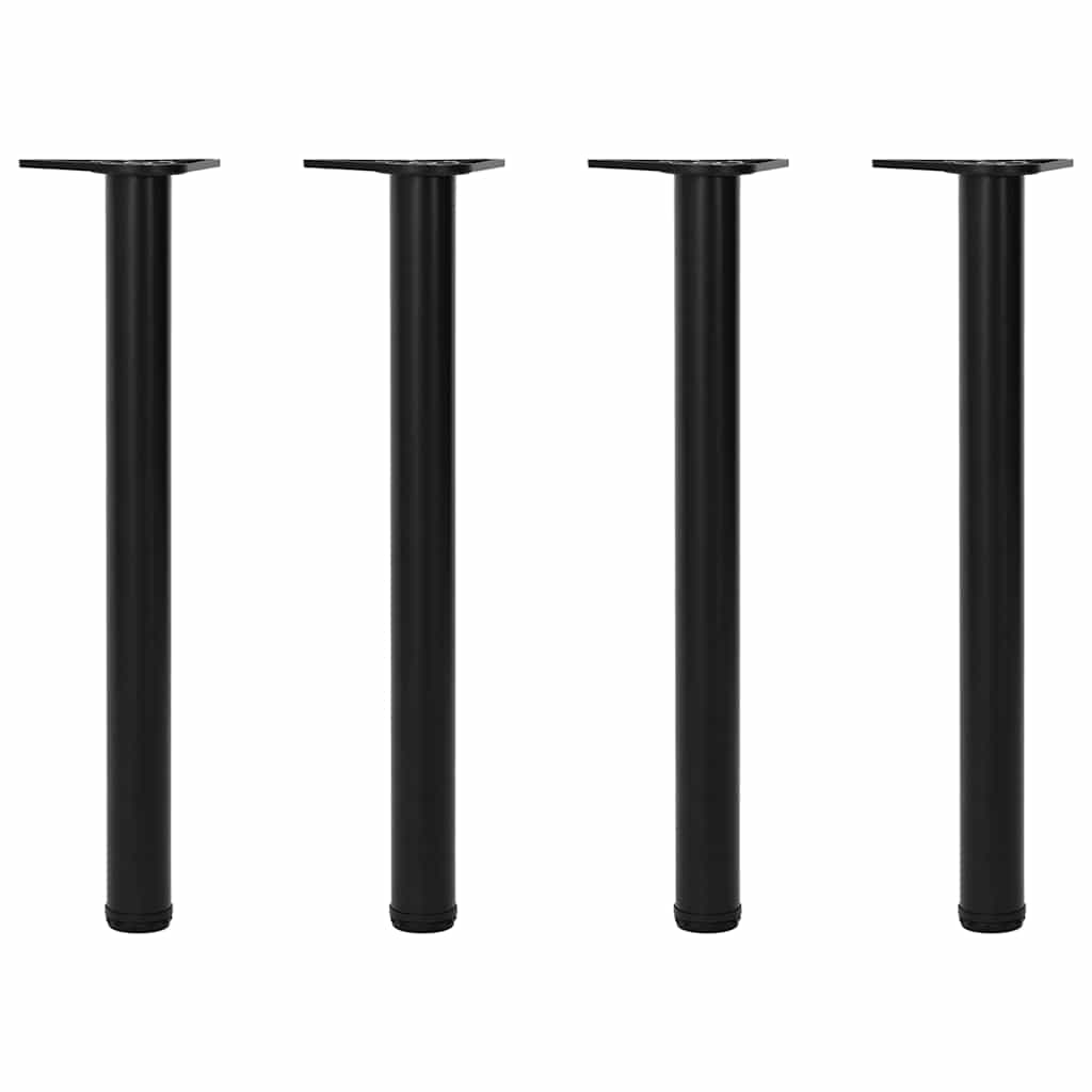 4 bordben, justerbar højde, sorte, 710 mm billede