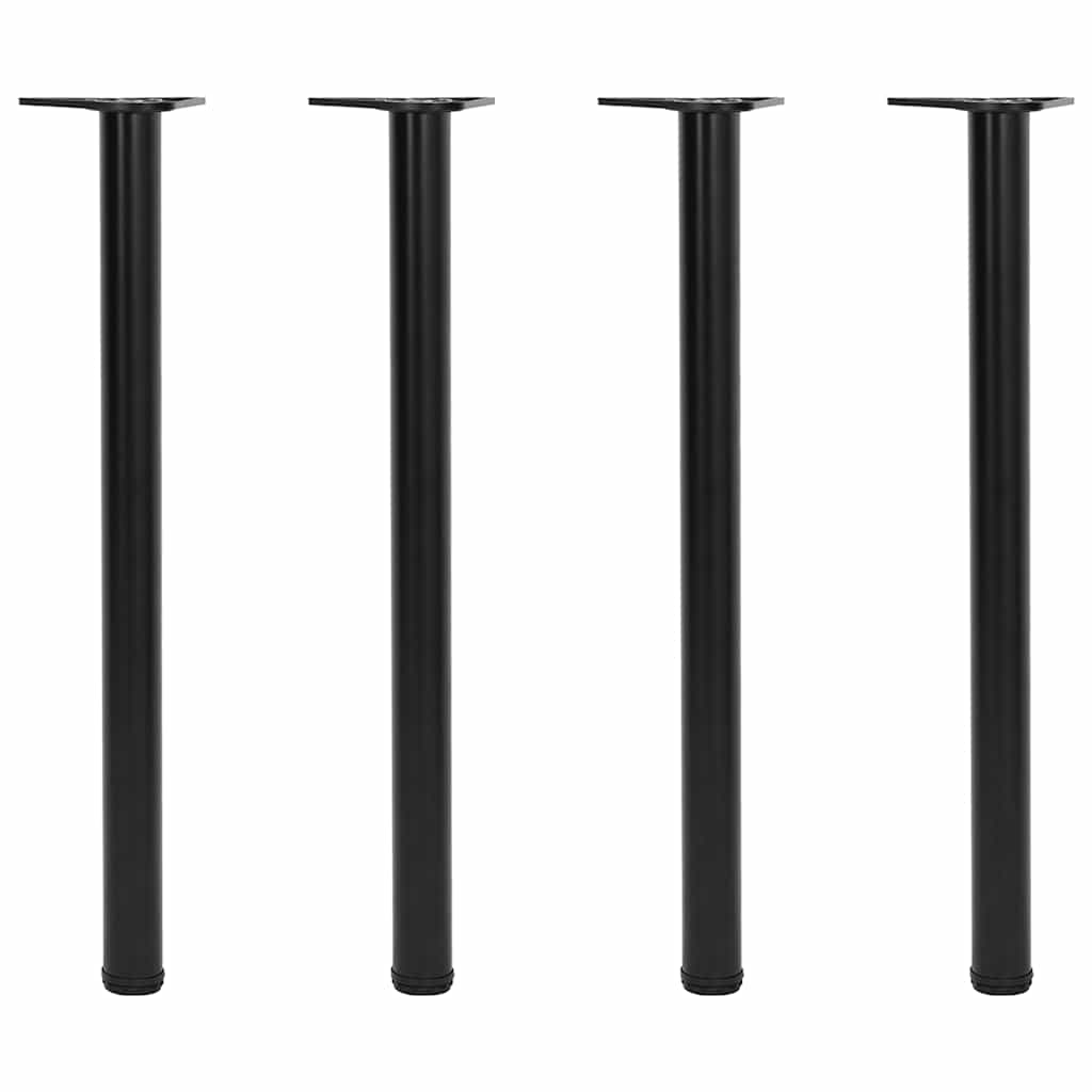 4 bordben, justerbar højde, sorte, 870 mm billede