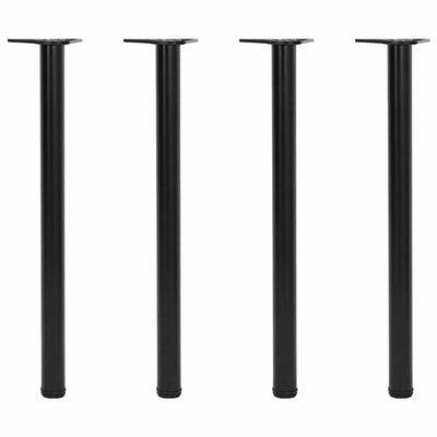 4 bordben, justerbar højde, sorte, 870 mm