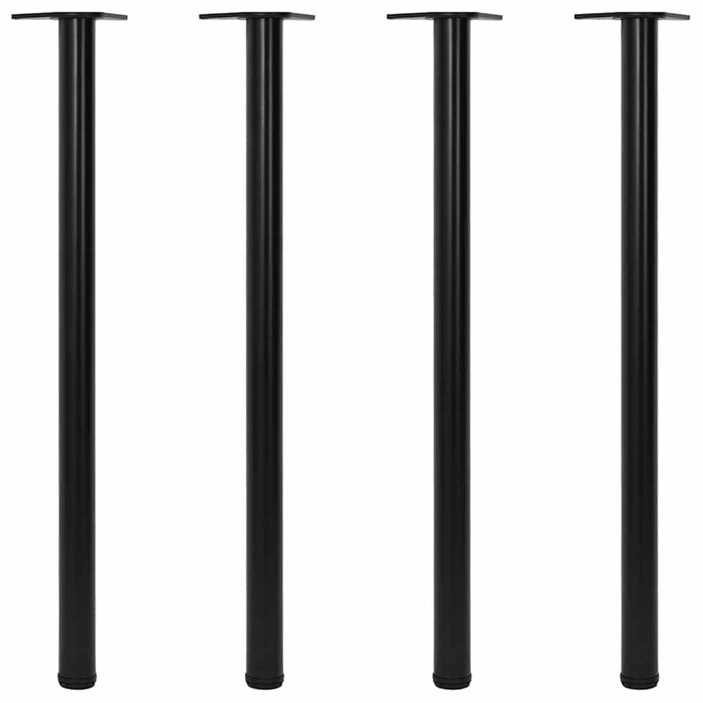4 bordben, justerbar højde, sorte, 1100 mm billede