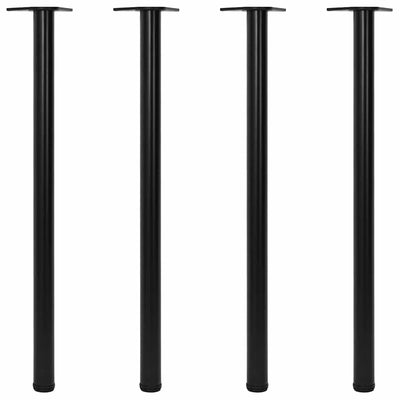 4 bordben, justerbar højde, sorte, 1100 mm