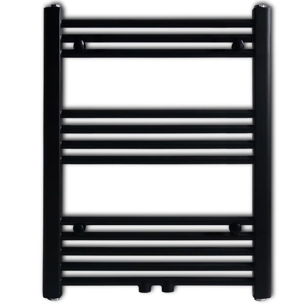 håndklæderadiator 600x764 mm centralvarme lige sort