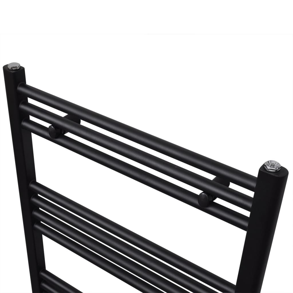 håndklæderadiator 600x764 mm centralvarme lige sort