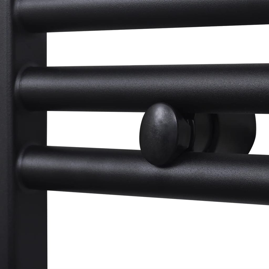 håndklæderadiator 600x764 mm centralvarme lige sort