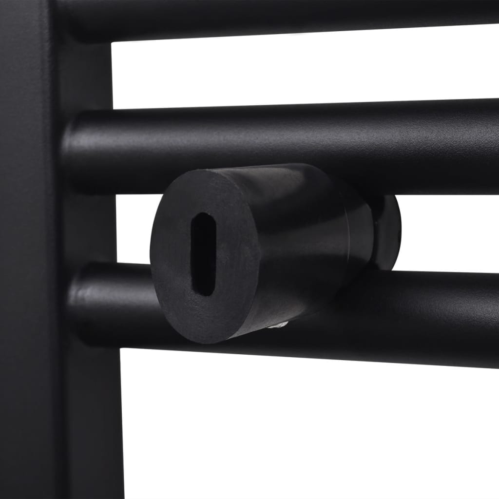 håndklæderadiator 600x764 mm centralvarme lige sort