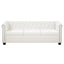 3-personers Chesterfield sofa kunstlæder hvid