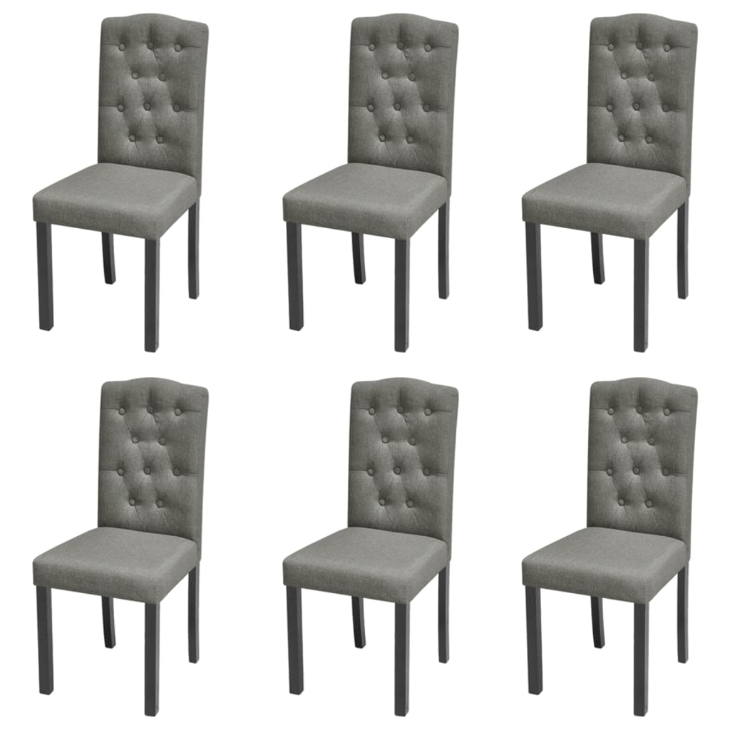 spisebordsstole 6 stk. stof grå
