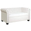 2-personers og 3-personers Chesterfield sofaer kunstlæder hvid