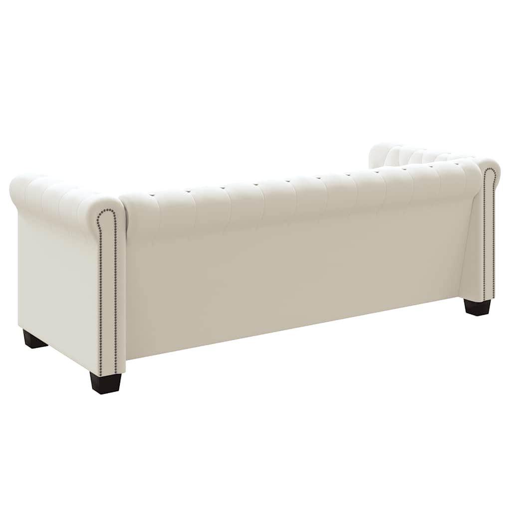 2-personers og 3-personers Chesterfield sofaer kunstlæder hvid