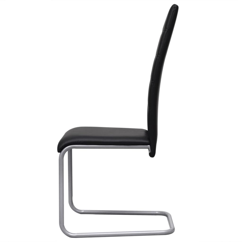 spisebordsstole med cantilever 6 stk. kunstlæder sort