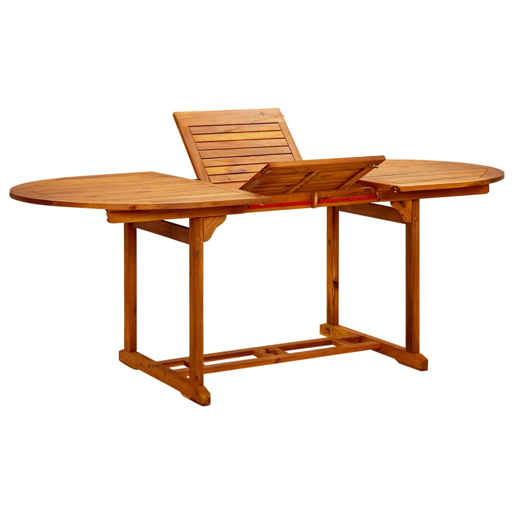 Havebord (150-200)X100X75 Cm Massivt Akacietræ - Oval / 200 x 100 x 75 cm