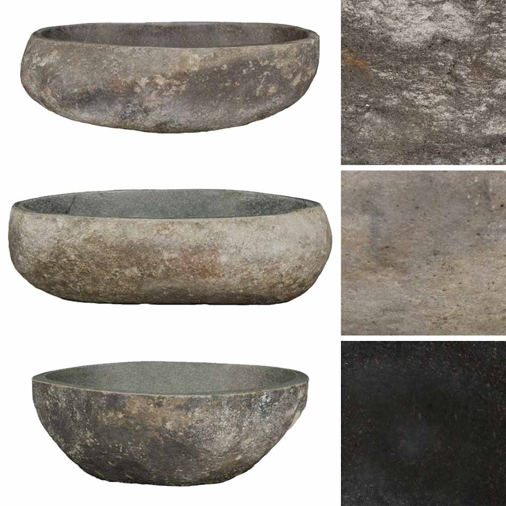 håndvask (45-53)x(34-41) cm oval flodsten