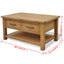 sofabord 88x53x45 cm massivt egetræ