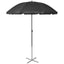 liggestole med parasol aluminium sort