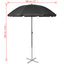 liggestole med parasol aluminium sort