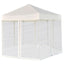 pop up-pavillon 6 sidevægge sekskantet 3,6x3,1 m cremefarvet