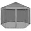 pop up-pavillon 6 sidevægge sekskantet 3,6x3,1 m grå