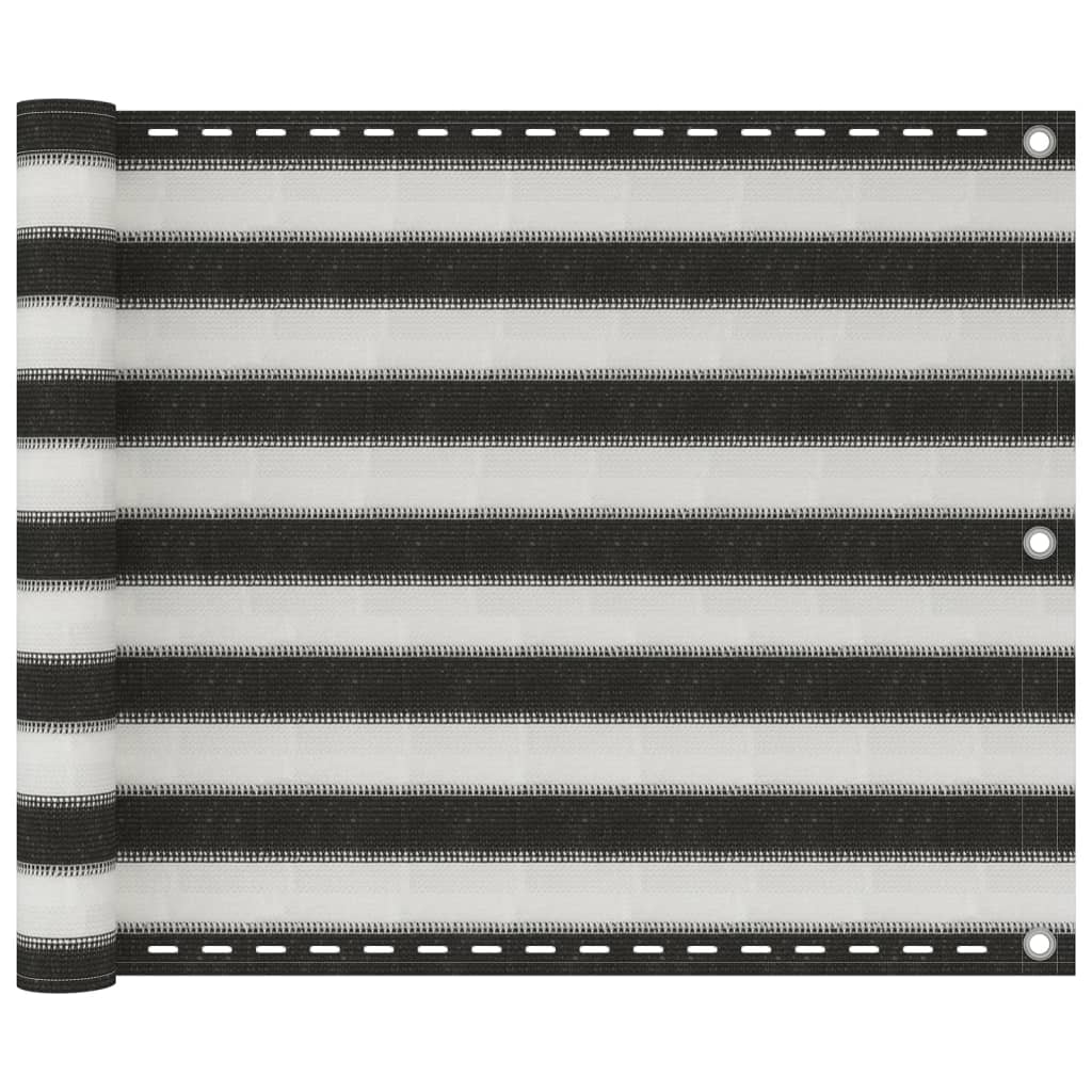 Altanafskærmning Hdpe Antracitgrå Og Hvid - 75 x 400 cm