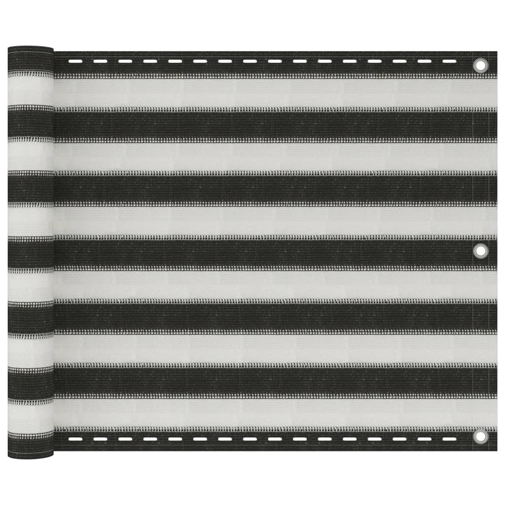 Altanafskærmning Hdpe Antracitgrå Og Hvid - 75 x 600 cm