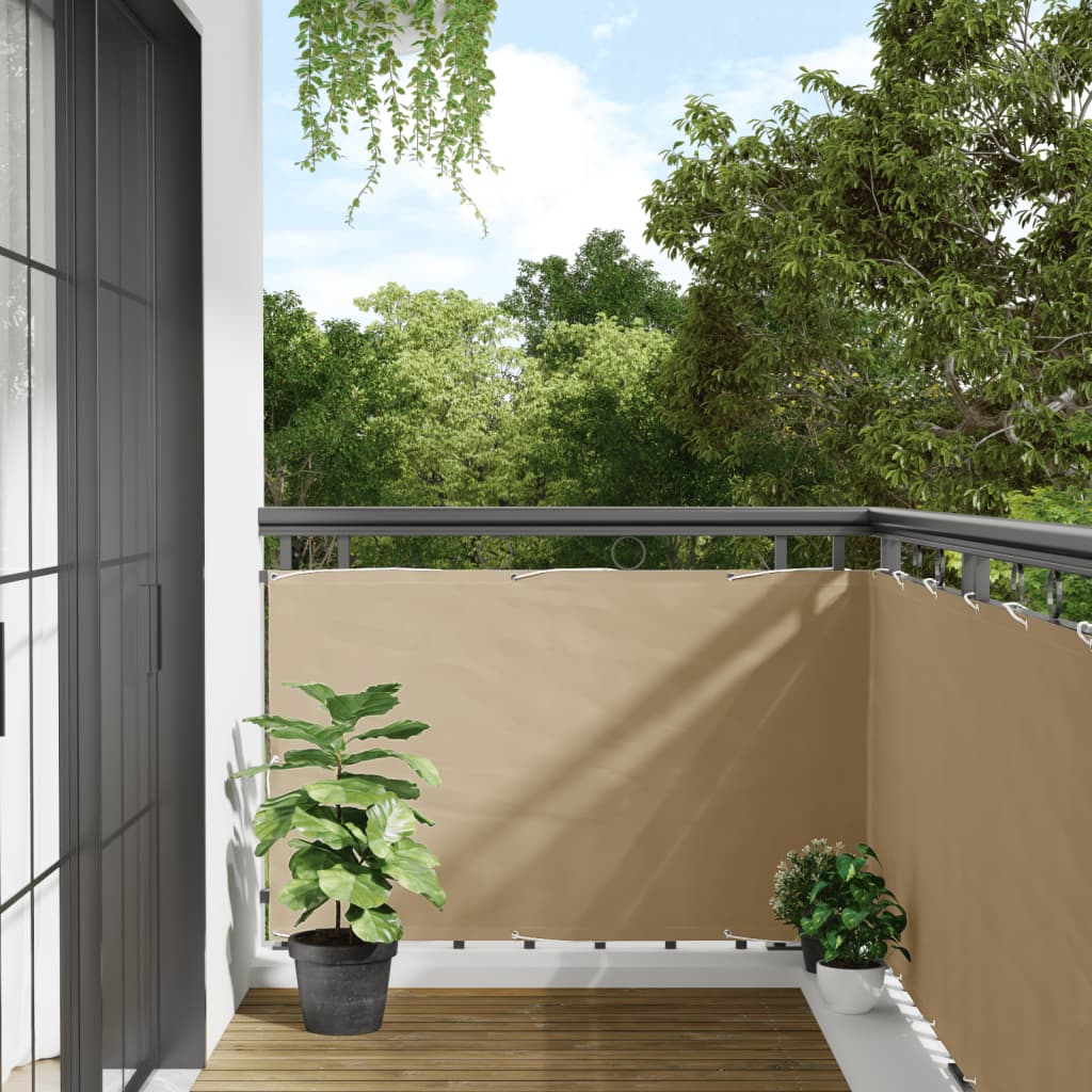 Balkonafskærmning i oxford-stof 90 x 400 cm - beige