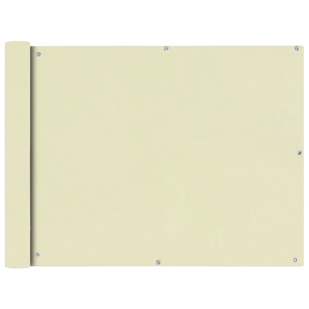 balkonafskærmning Oxford-stof 90x400 cm cremefarvet billede