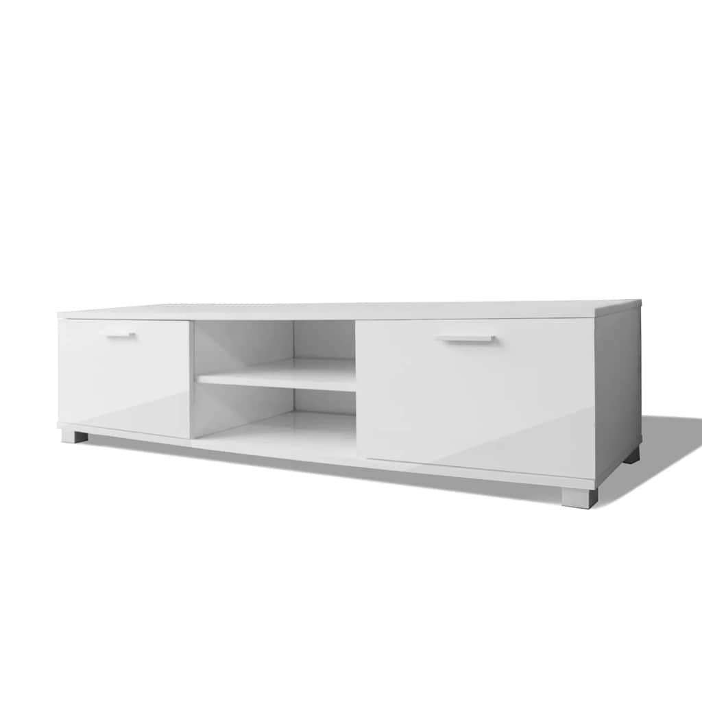 tv-bord 140x40,5x35 cm hvid højglans