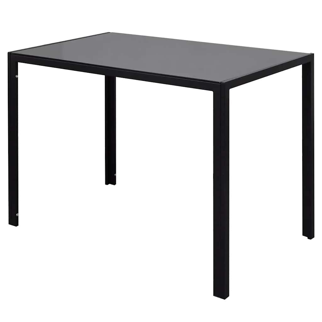 spisebordssæt 7 dele sort og hvid