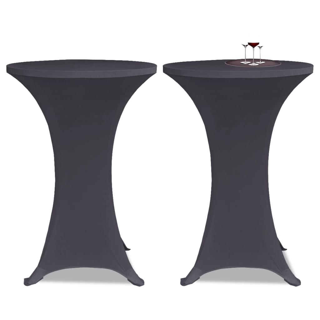 Bordovertræk i stretch 2 stk. 70 cm antracitgrå billede