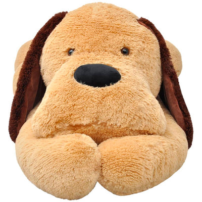 tøjdyr hund 120 cm plysstof brun
