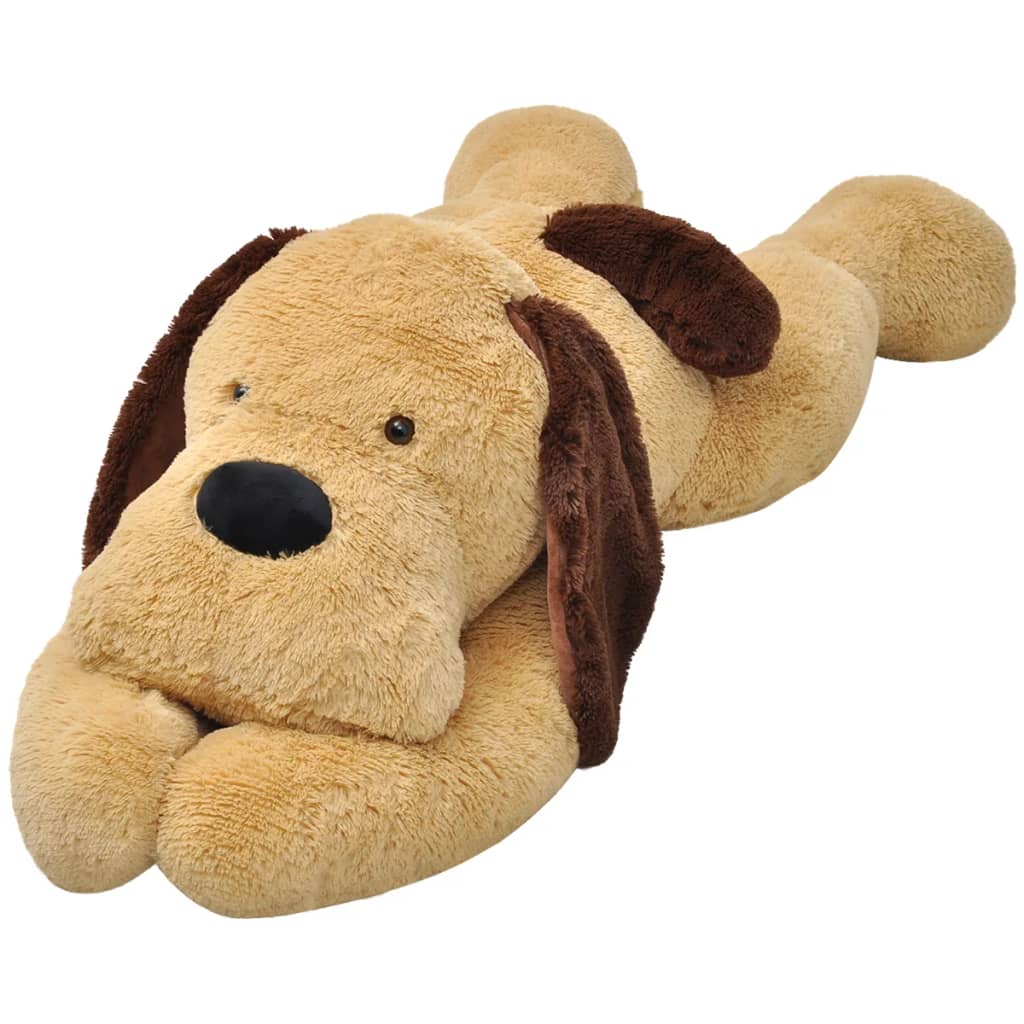 tøjdyr hund 160 cm plysstof brun billede