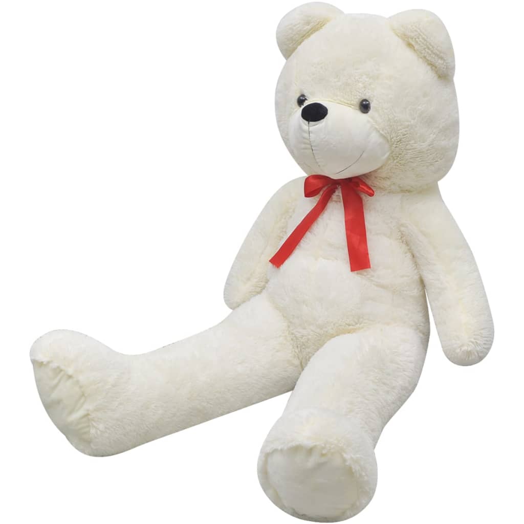 tøjbamse 242 cm plysstof hvid