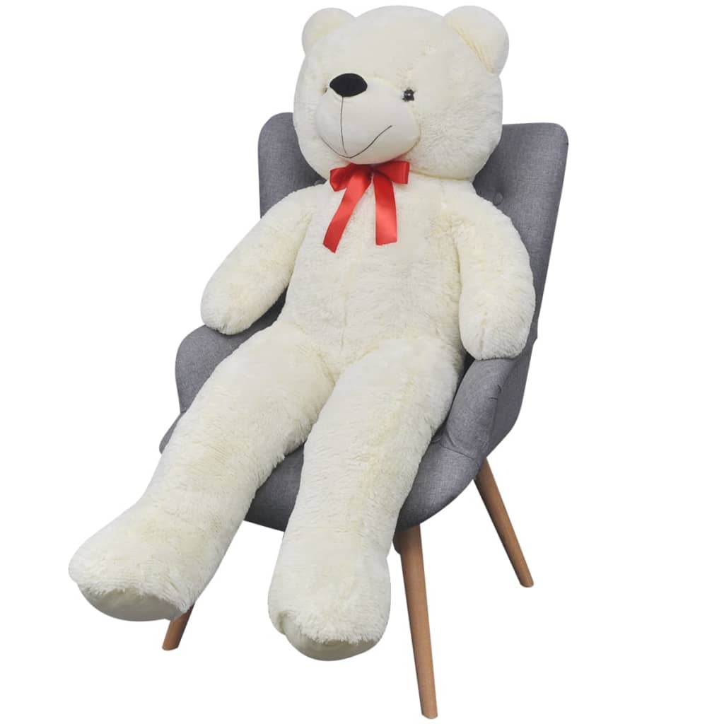 tøjbamse 242 cm plysstof hvid