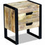 sidebord med 2 skuffer massivt mangotræ 43x33x51 cm