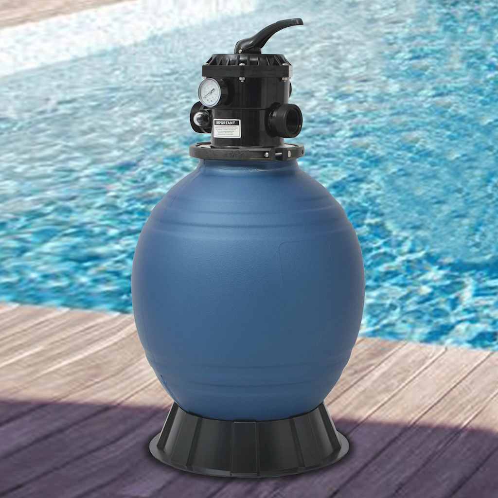 sandfilter til pool multiventil med 6 indstillinger blå 460 mm billede