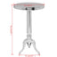 sidebord rundt aluminium sølvfarvet