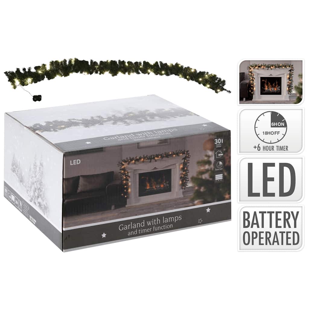 juleguirlande med 30 LED'er 270 cm
