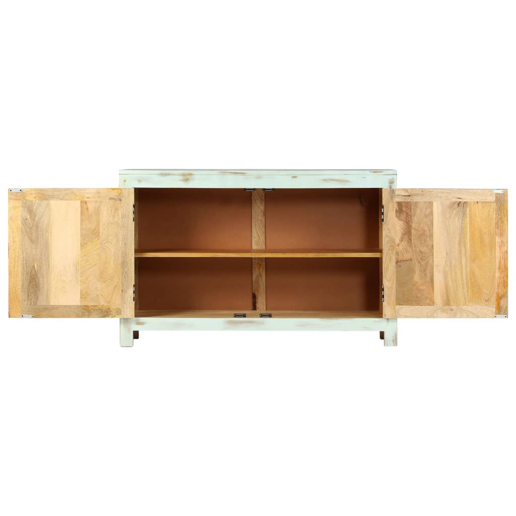 skænk 110x35x70 cm massivt mangotræ lyseblå
