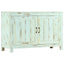 skænk 110x35x70 cm massivt mangotræ lyseblå